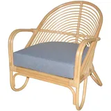 Mid.you Relaxsessel, Natur, Holz, Textil, Rattan, massiv, Uni, 70x80.5x72 cm, inklusive Armlehnen, Wohnzimmer, Sessel, Relaxsessel