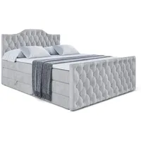 Altdecor Boxspringbett Hellgrau, Holzwerkstoff, Höhe ca. 20 cm 200x200