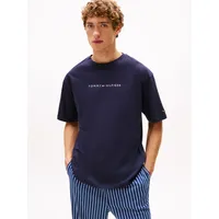 Tommy Hilfiger T-Shirt "TEE CONT. LOGO", Herren, Gr. M (50), blau (desert sky), Jersey, Obermaterial: 100% Baumwolle, TOMMY HILFIGER UNDERWEAR, normal, Rundhals, Shirts T-Shirt, mit Rundhals, normale Passform