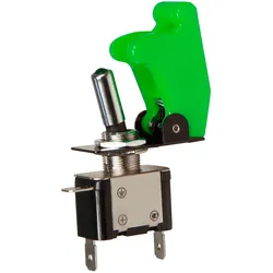 Kippschalter mit Schutzkappe und LED, 12V / 20A, grün