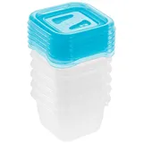 KEEEPER Frischhaltedosenset 6-teilig, 6 x 90 ml, 6,5 x 6,5 x 4 cm, Fredo Fresh, Blau Transparent
