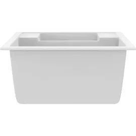 vidaXL Küchenspüle mit Überlauf Doppelbecken Weiß Granit