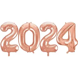 Folienballon 2025 Roségold Silvester