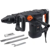 Meister Abbruchhammer 1600 W, MAH1600-1 - SDS-Max Aufnahme - 25 Joule Schlagenergie - Antivibrationsgriff - Mit Flach- & Spitzmeißel/Stemmhammer im Koffer/Meißelhammer/Schlaghammer / 5453050