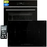 KKT KOLBE: 60cm Einbaubackofen EB8319PHC + 77cm Induktionskochfeld IH87705FZ | Grill | Umluft | Heißluft | Automatik-Timer | Edelstahl | Induktion | Einbaugerät