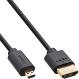 InLine HDMI-Kabel 1 m HDMI Typ A (Standard) HDMI Typ D (Mikrofon) Schwarz