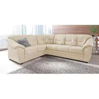 Ecksofa SIT & MORE "Savona L-Form" Sofas Gr. B/H/T: 262cm x 90cm x 212cm, NaturLEDER, langer Schenkel rechts, mit Bettfunktion, beige (creme) wahlweise mit Bettfunktion, inklusive Federkern, frei im Raum stellbar