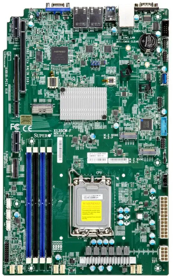 Supermicro Mainboard X13SCW-F proprietary WIO Sockel 1700 DDR5-only Single - Mai