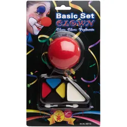 Buntes Clowns Schminke Mit Nase - OS