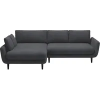 DOMO-HOME Ecksofa mit Schlaffunktion SOLANO – Elegantes Skandinavisches Ecksofa 260x167cm| Bettkasten und Holzbeinen für Komfort und Stil | Hoch... - Grau