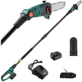 TLGREEN Elektro Akku-hochentaster Teleskop Astsäge Hochentaster, mit 20v 4,0ah bis 3m