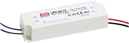 Mean Well LPV-20-12 LED-Trafo Konstantspannung 20W 0 - 1.67A 12 V/DC nicht dimmbar, Überlastschutz