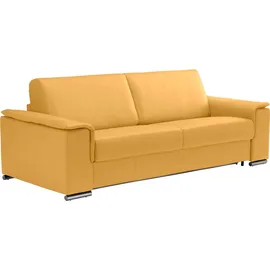 Egoitaliano Schlafcouch 3-1 Garnitur Leder 3-Sitzer Gelb