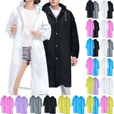 CSWH Regenponcho Wiederverwendbar, 2 Stück Wasserdicht Regenmantel für Damen Herren, Tragbarer Regencape Atmungsaktiv EVA Regenjacke Regenponcho Regenumhang für Wandern & Reisen - L