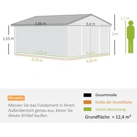 Outsunny Gerätehaus 3,86 x 2,13 m Braun