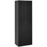 TecTake GmbH tectake Aktenschrank Brandon abschließbar mit Magnetverschluss Stahl schwarz 60x40x180,5 cm robust modern