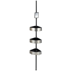WENKO Duschecke, Aluminium/Edelstahl/Kunststoff, schwarz/silberfarben