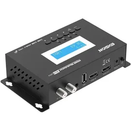 Edision HDMI Modulator 3in1 pro, Modulator auf Kabel DVB-C, Terrestrisch DVB-T oder ISDB-T, Full HD Verteilung über Koaxial, RF IN, LCD Display, Schnelle Konfiguration, Plug & Play