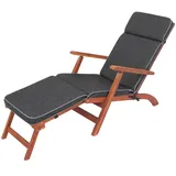 PillowPrim Sonnenliege Auflage - Liegenauflage Outdoor - Auflagen für Deckchair 178 x 47 cm, 5 cm - Polsterauflage für Sonnenliege - Kissen für Liegestuhl - Dick, Bequem & Langlebig – Schwarz