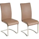MCA Furniture Freischwinger »Arco«, (Set), 4 St., Kunstleder, 2er-, 4er-, 6er-Set, Stuhl belastbar bis 130 Kg, braun