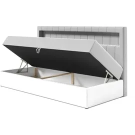 Fun Möbel Boxbett Fabian 92 x 202 cm Holz hochglänzend braun/weiß