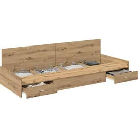 vidaXL Bettrahmen mit Kopfteil Artisan-Eiche 80 x 200 cm Holzwerkstoff