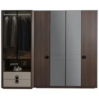 JV Möbel Kleiderschrank aus Holz 66 x 225 x 210 cm Braun