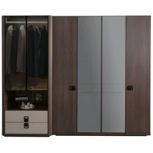 JV Möbel Kleiderschrank aus Holz 66 x 225 x 210 cm Braun