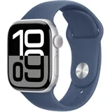 GPS + Cellular 42 mm Aluminiumarmband silber Sportarmband denim S/M