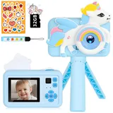 Kinderkamera Digitalkamera Kinder - 1080P Kinder-Kamera 2,0-Zoll-Bildschirm mit 32GB Karte-Fotoapparat Kinder Selfie Kamera für 3-12 Jahre丨Geburtstag丨Weihnachten丨Spielzeug (Blau)