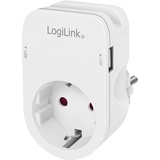 LogiLink PA0247 - Steckdosenadapter (CEE 7/3) mit 2X USB (2X USB-A) und Smartphonehalterung