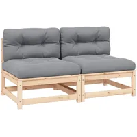 vidaXL Garten-Mittelsofas natur/grau