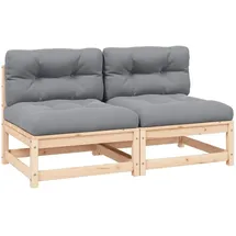 vidaXL Garten-Mittelsofas natur/grau