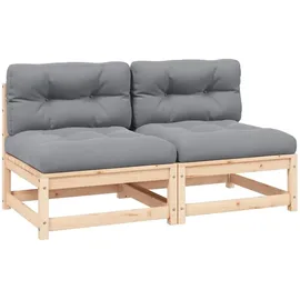 vidaXL Garten-Mittelsofas natur/grau