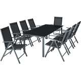 Tectake Aluminium Set 9-tlg. dunkelgrau