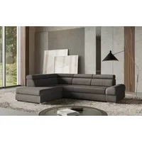 Ecksofa SIT & MORE "Broadway L-Form", grau (fango), B:270cm H:79cm T:213cm, 100% Polyester, Sofas, Ecksofa, mit verstellbaren Kopfteilen, wahlweise mit Bettfunktion