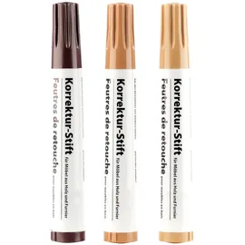 AGT Korrektur-Stift für Möbel aus Holz & Furnier, 3er-Set