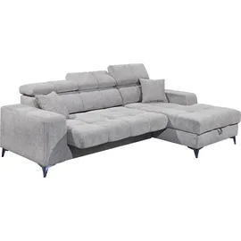 ed exciting design Ecksofa ED EXCITING DESIGN "Sydney L-Form mit Bettfunktion, Bettkasten, Kopfteilverstellung", grau (taupe), B:268cm H:86cm T:172cm, 92% Polyester, 8% Nylon, Sofas, Ecksofa, motorischer Sitztiefenverstellung, USB-Port & 2 Zierkissen, Topseller