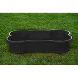 DogsLand Hundepool für kleine und große Hunde, 120cm x 25cm x 80cm, Schwarz, Grosses Schwimmbecken in XXL in Knochenform, Planschbecken für Garten u. Balkon, Unzerstörbar, stabil, Kratzfest