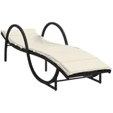 vidaXL Sonnenliege 199 x 60 x 42 cm Schwarz
