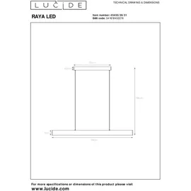 LUCIDE RAYA | Pendelleuchten | LED Dim. | 2700K