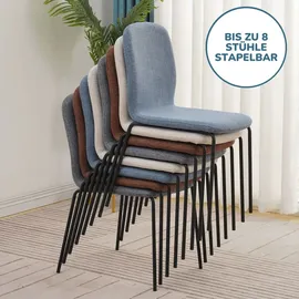 Albatros Esszimmerstühle 4er Set braun - stapelbar, bequemer Polsterstuhl - Eleganter Küchenstuhl, Stuhl Esszimmer oder Esstisch Stuhl,