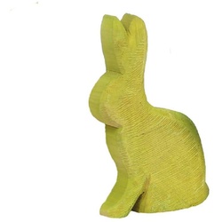 Bunte Hasenfigur aus Pappelholz - sägerauh gelb 40 cm