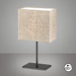 EASY BY FHL LED Tischleuchte "Kate", beige (sandschwarz), H: 30,00cm, Lampen, Tischleuchte,Stoffschirm,Schnurschalter,Hochwertige Verarbeitung