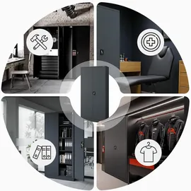 Jan Nowak C001H Aktenschrank 195 x 90 x 40 cm anthrazit