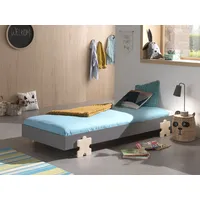 Vipack »Modulo«, (Made in Europe), Jugendbett, Einzelbett, Stapelbett mit Füßen in Puzzleoptik, grau