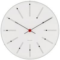 Arne Jacobsen Bankers Wanduhr mit Rhytme-Uhrwerk - aluminium-weiß - Ø 16 cm