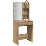 vidaXL Schminktisch mit LED-Leuchten Artisan-Eiche 60x40x140 cm