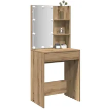 vidaXL Schminktisch mit LED-Leuchten Artisan-Eiche 60x40x140 cm,