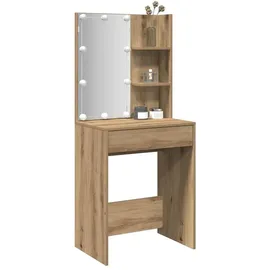 vidaXL Schminktisch mit LED-Leuchten Artisan-Eiche 60x40x140 cm,